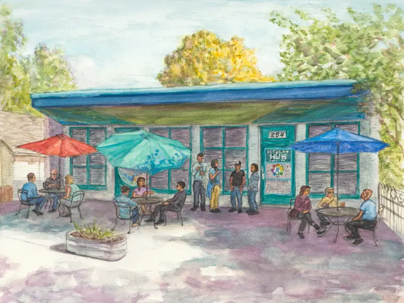 Secular Hub Watercolor print